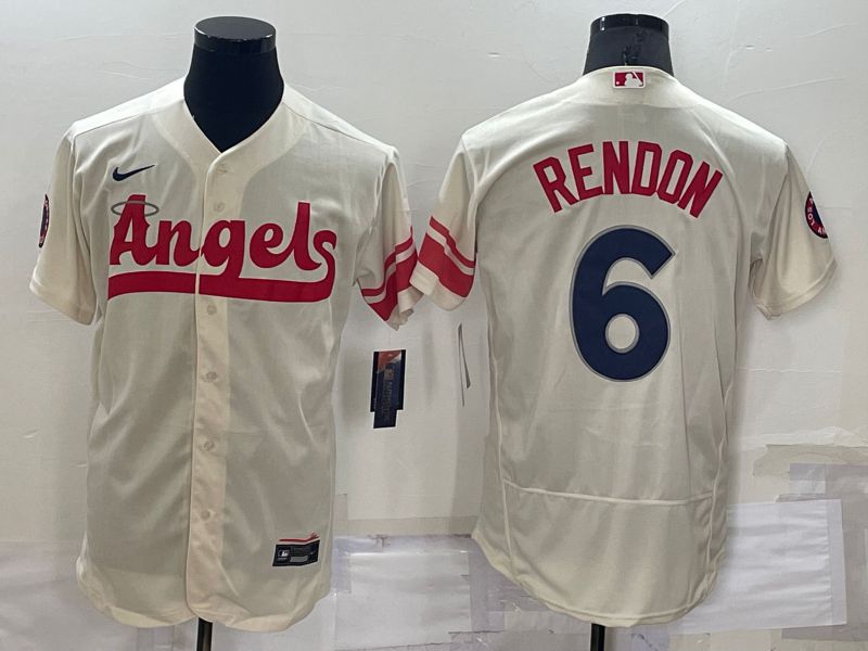Men Los Angeles Angels #6 Rendon Cream City Edition Elite Nike 2022 MLB Jersey